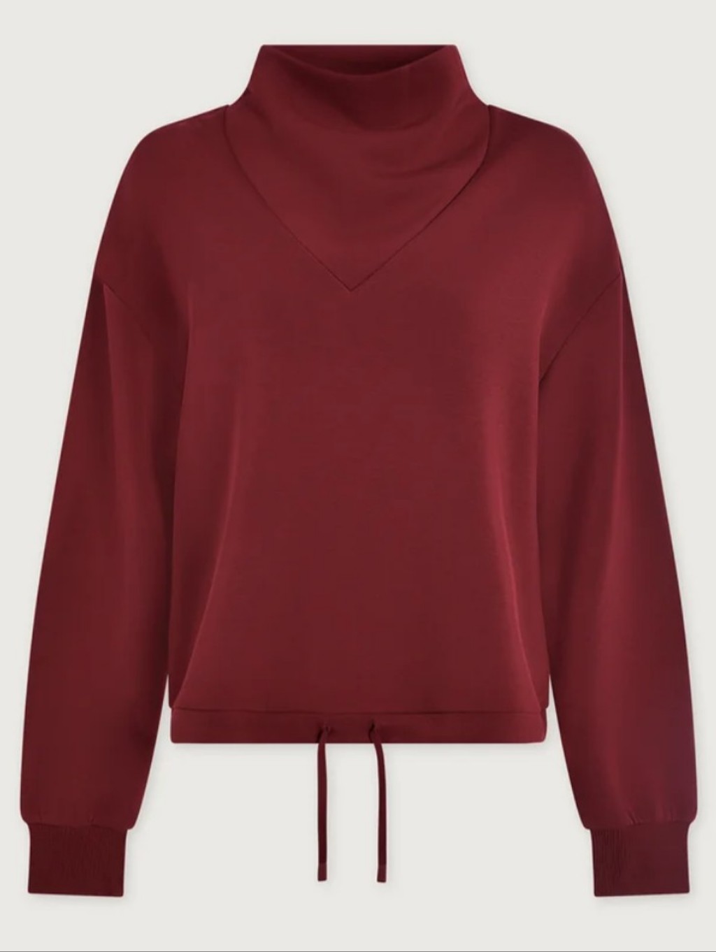 Varley Double Soft Betsy Sweatshirt Burgundy, Sm Funnel Neck Drawstring Pullover